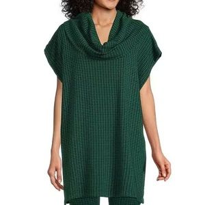 NWT Bryn Walker Inlet Pike Houndstooth Print Cowl
Neck Bamboo Poncho Size Large
